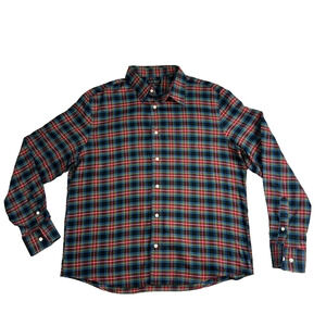 Ralph Lauren Shirt Mens Large Red Green Plaid Pocket Long Sleeve Button Down